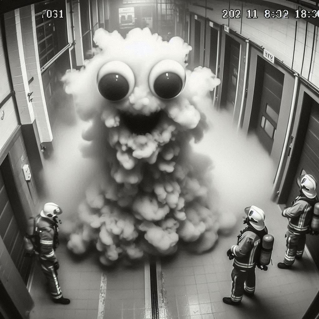 This Fire Station has a cute Smoke Monster