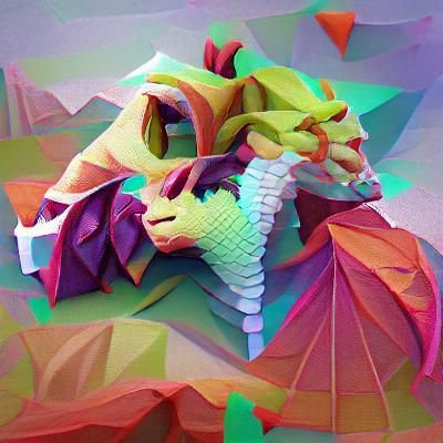 Colourful Low-Poly Dragon Ruling Venus