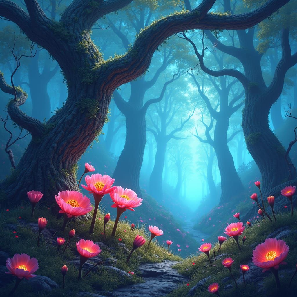 Ethereal Primrose in Alien Forest: Fantasy Concept Art