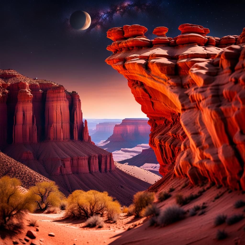 Desert Canyon AI Generated Artwork NightCafe Creator