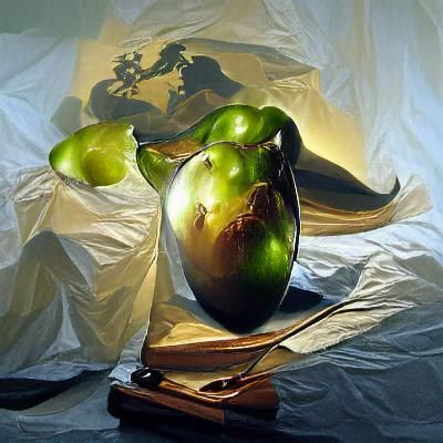 Still life green pear