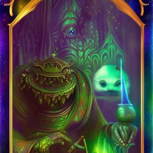 a rare unique magical pepe the frog tarot card set.... - AI Generated ...