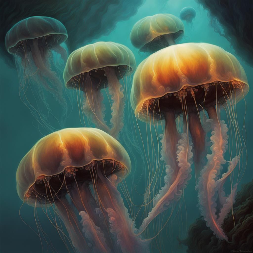 bioluminescence animals Jellyfish - AI Generated Artwork - NightCafe ...