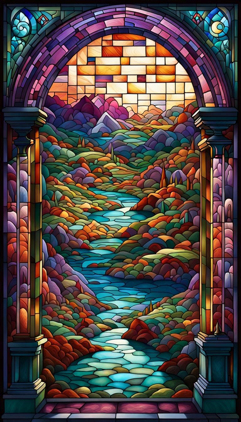 Mystical Landscape In Glass