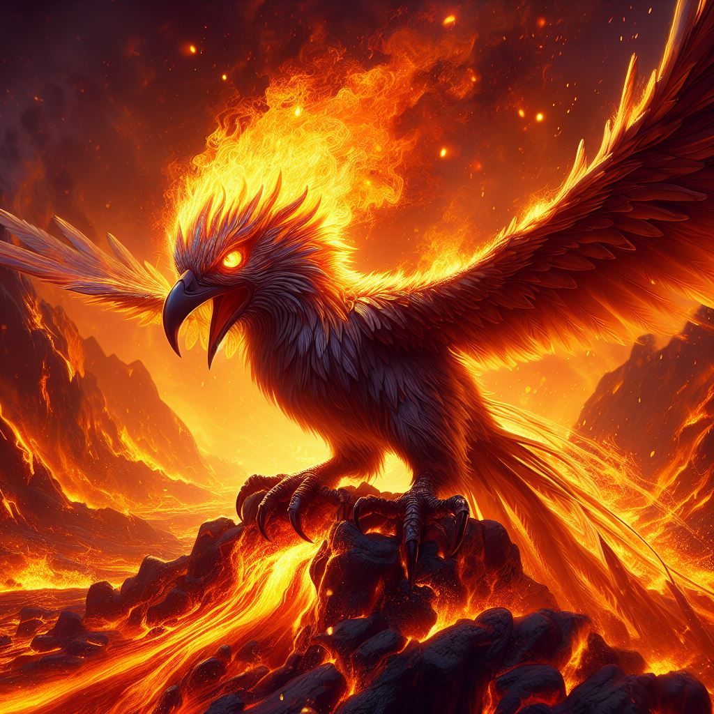Firebird on the throne