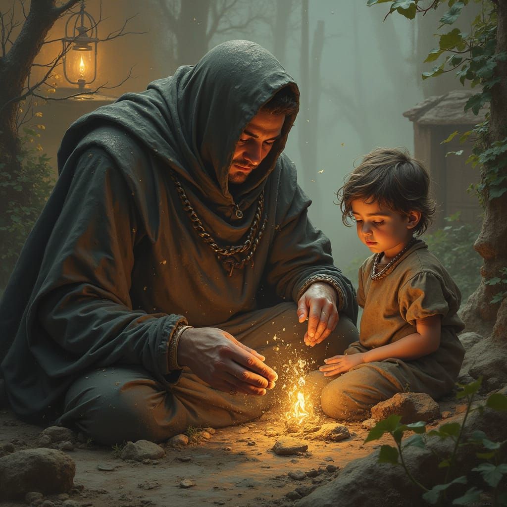 A Young Boy Pleads to His Loving Father in a Dramatic Mounta...