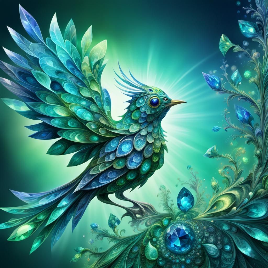 extremely detailed fractal , fractal gems, fractal crystals,...