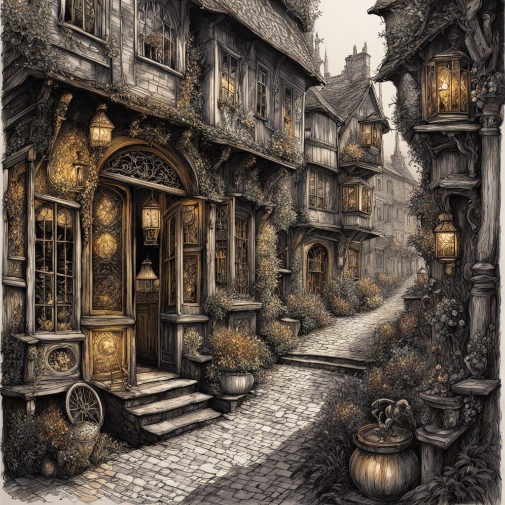 Tavern's Alleyway  by @Nixick