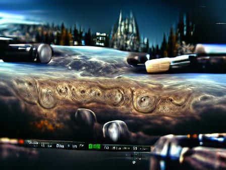 Jupiter in universe filmic detailed matte painting