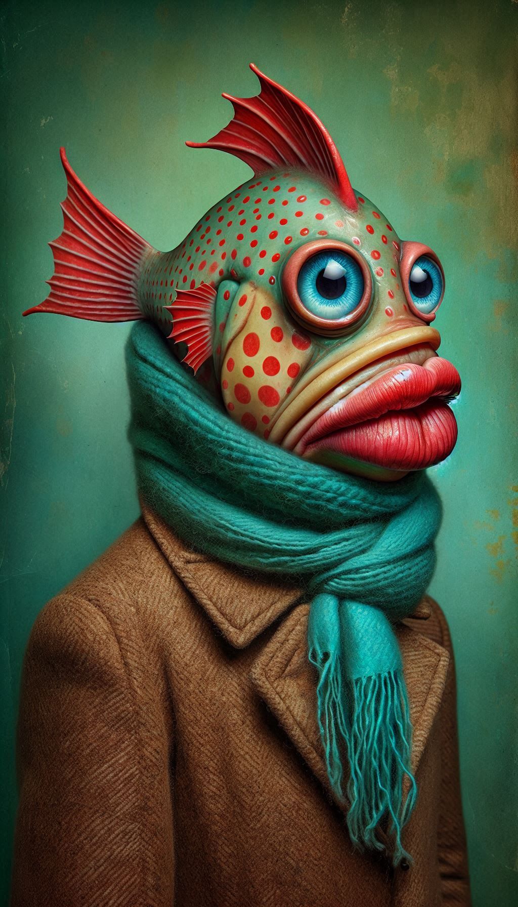 Man with fish head - surreal