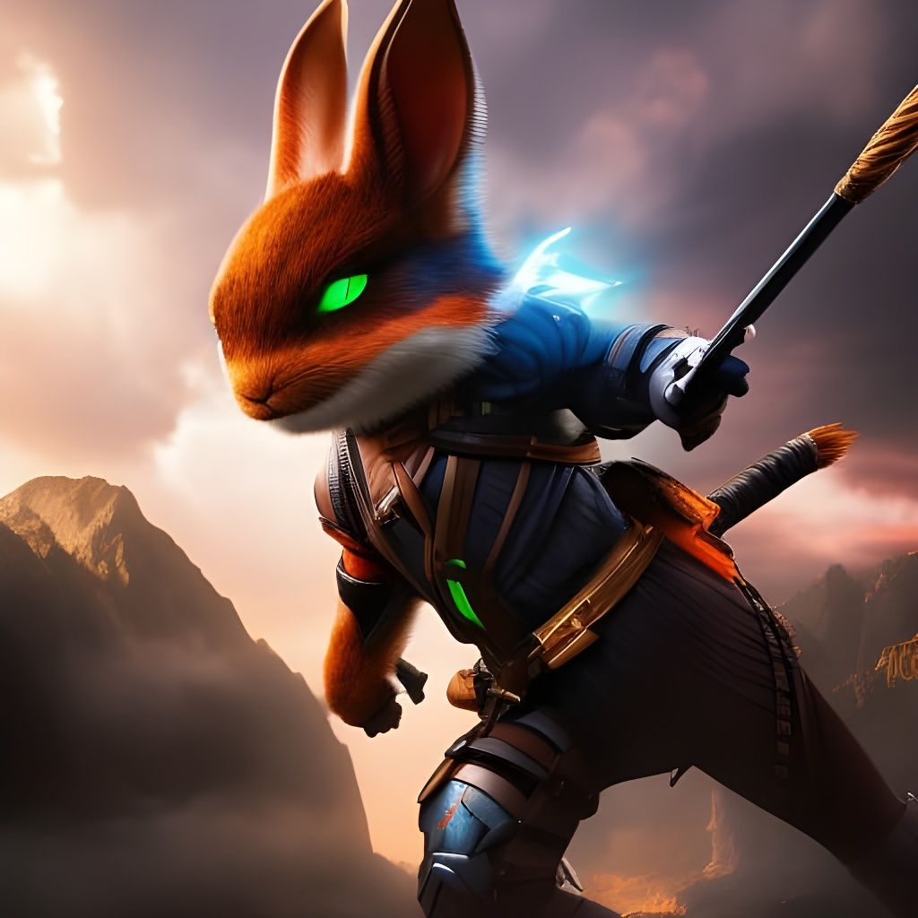 Samurai rabbit, ready for fighting - AI Generated Artwork - NightCafe ...
