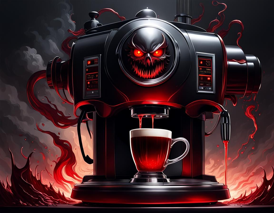 Creepy coffee machine  by @Eva