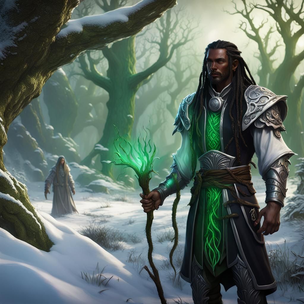 Druid With Dreadlocks Found Snow