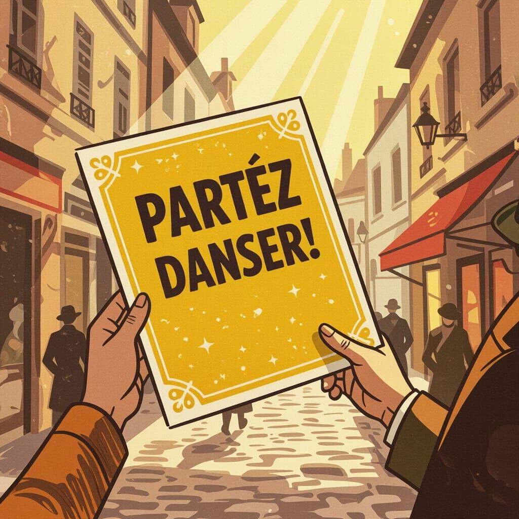 Vintage Street Party Poster Announcement Illustration
