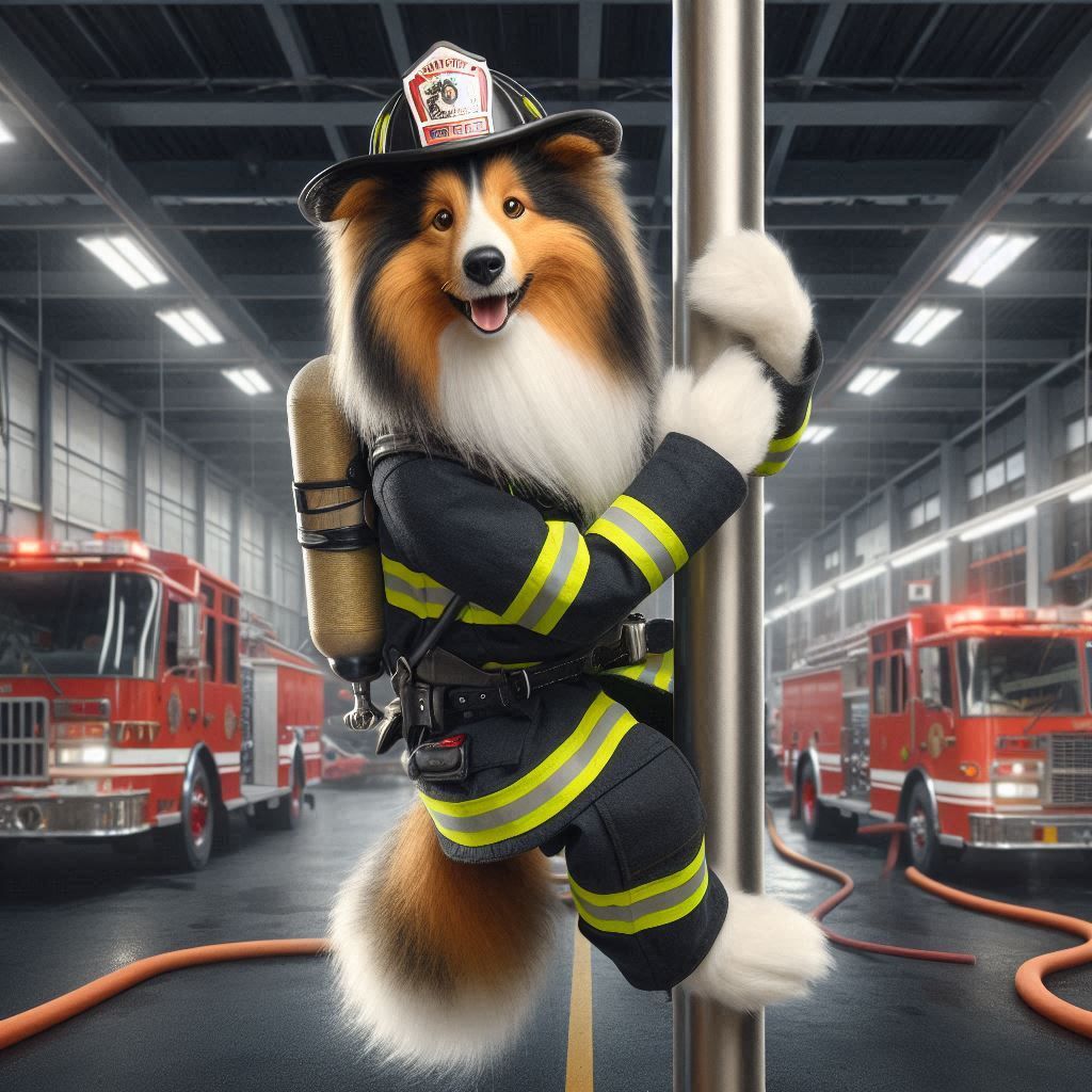 Fire fighter Benjamin Sheltie to the rescue!
