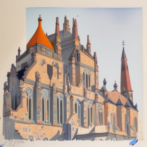 KATHEDRALE, gotischer Stil, Fassade mit Erkern und Obelisken...