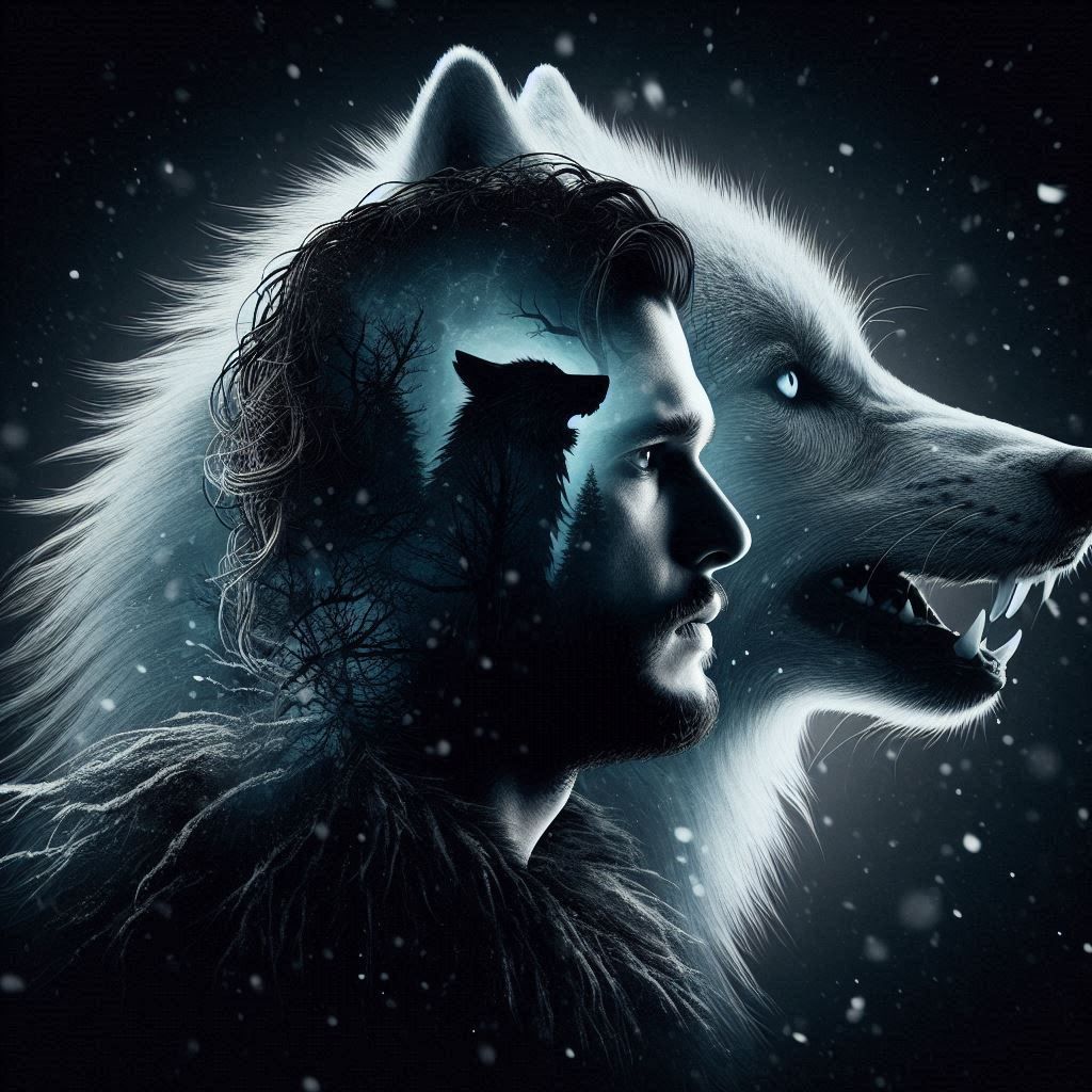 double exposure, Jon Snow and Ghost 1.3
