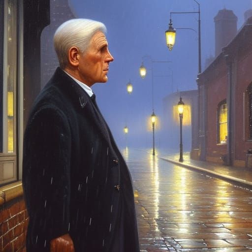 "elegant elderly gentleman head and shoulders portrait clear...