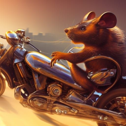 Mouse on a motorcycle