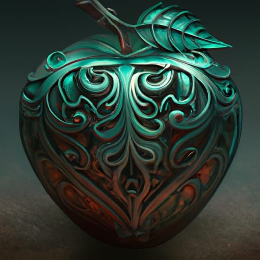 an apple, intricately detailed trending on Artstation complementary colors filigree gothic art volumetric ...  by @Adriana