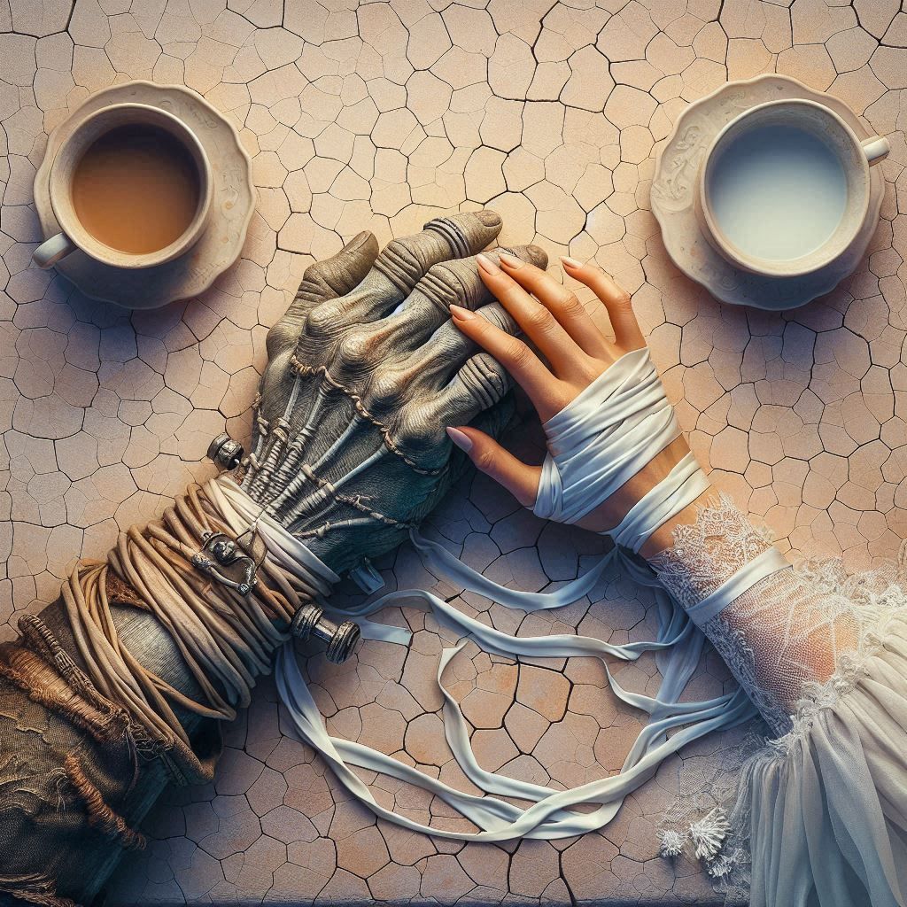 nightcafé bindin' love stitched by bride's blindfold