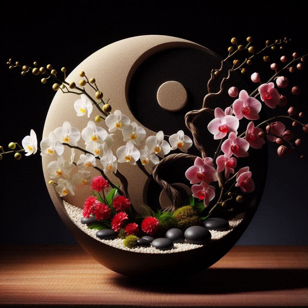 Ying & Yang Ikebana Flowers 2