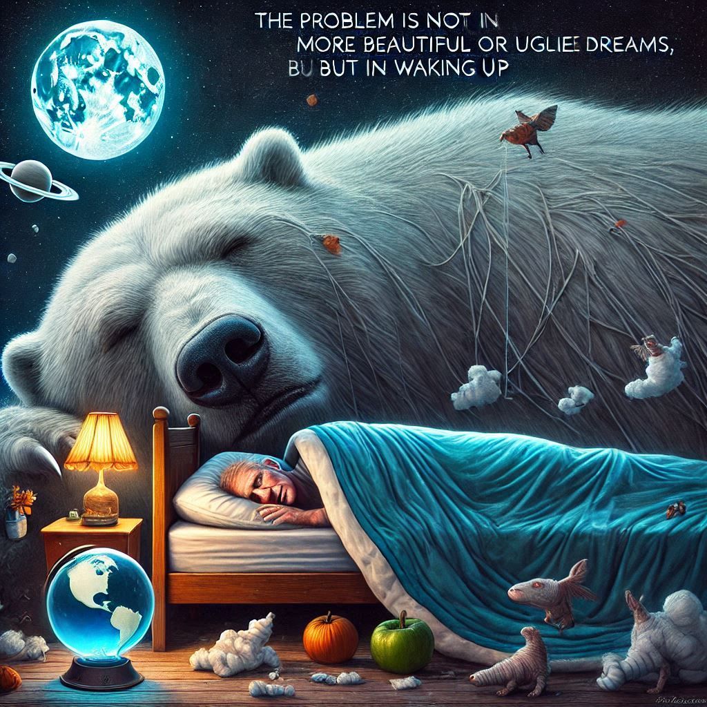 the problem is not in having more beautiful or uglier dreams...