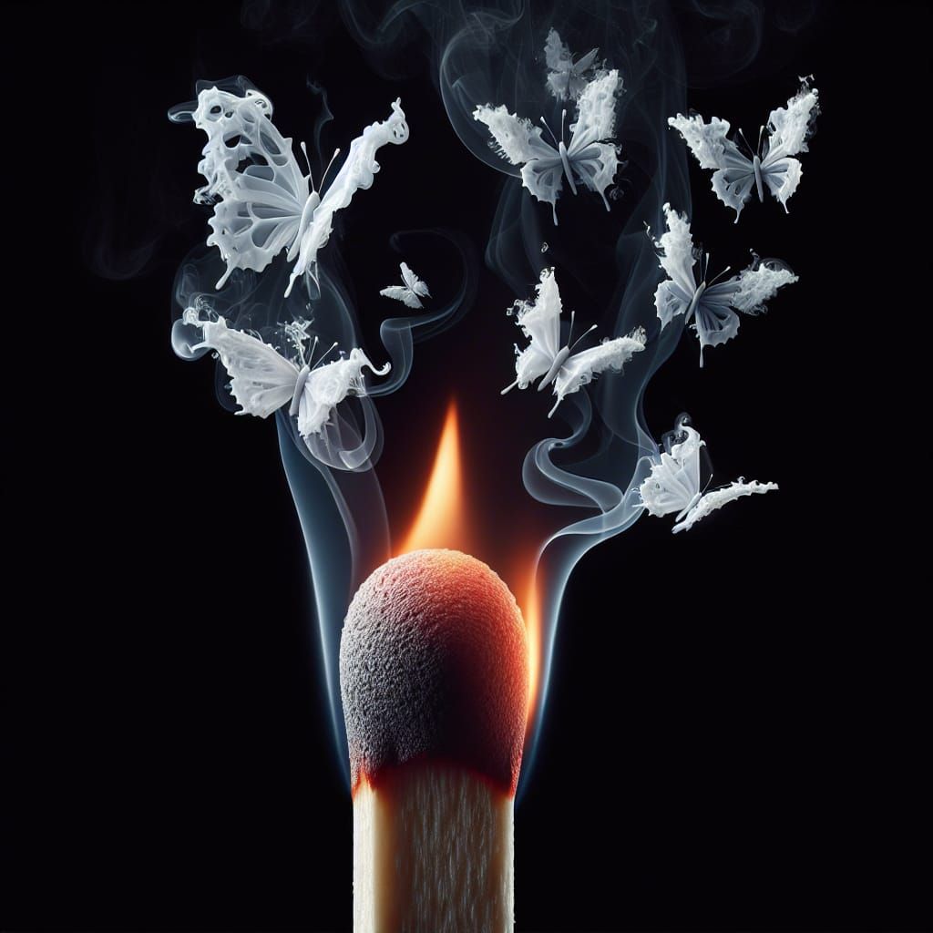 Butterflies on a match head  by @smART