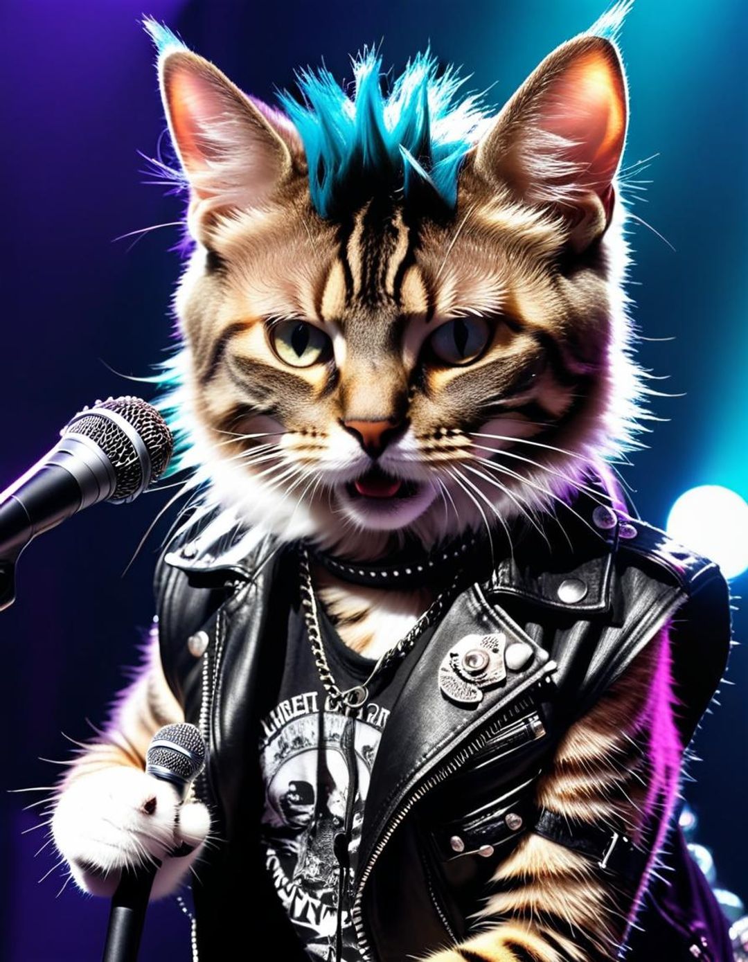 Punk Rock Meow singer - AI Generated Artwork - NightCafe Creator