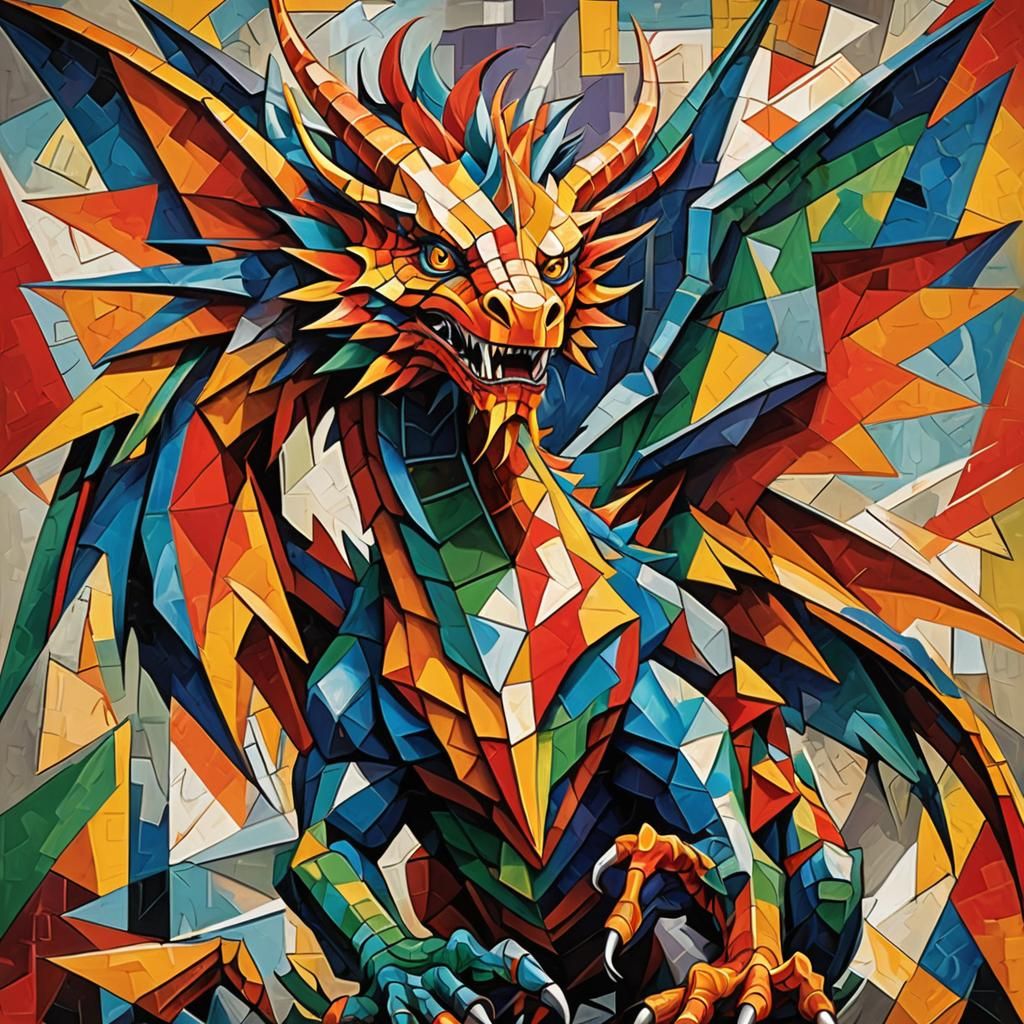Cubism Dragon  by @Thrain