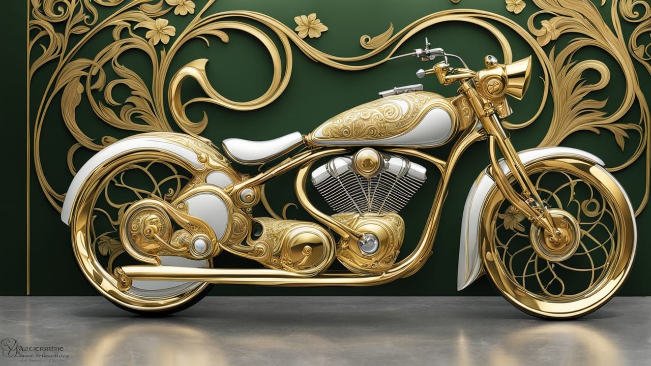 Art nouveau-inspired motorbike