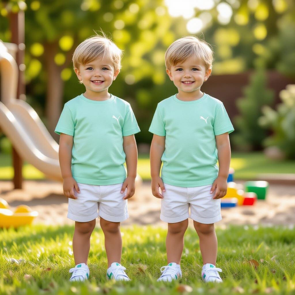 Twin Boys in Summer: A Digital Painting