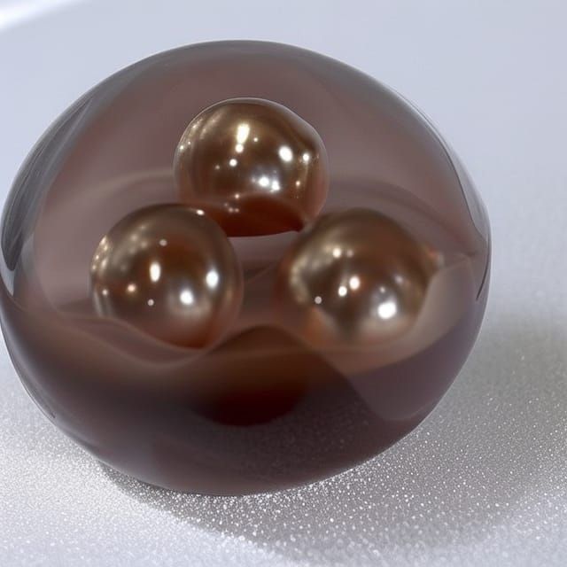 Isomalt ball with chocolate inside