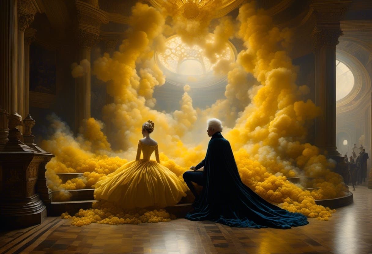 The yellow fog that rubs its back upon the window-panes,
The...