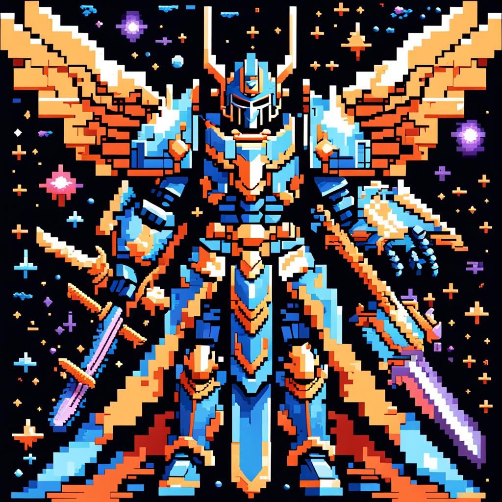 Retro Pixel Art Video Game Mech - AI Generated Artwork - NightCafe Creator