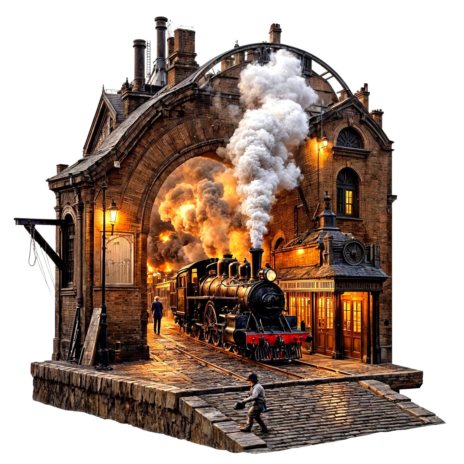 Add Superman flying above the train, smiling and waving at the camera.