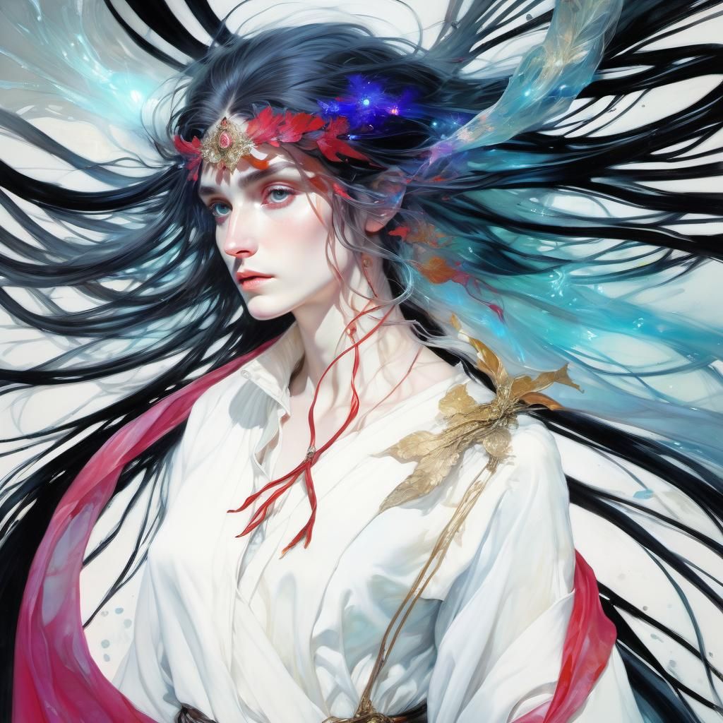 Glowing Y2K Numenorian Entity in Ethereal Portrait