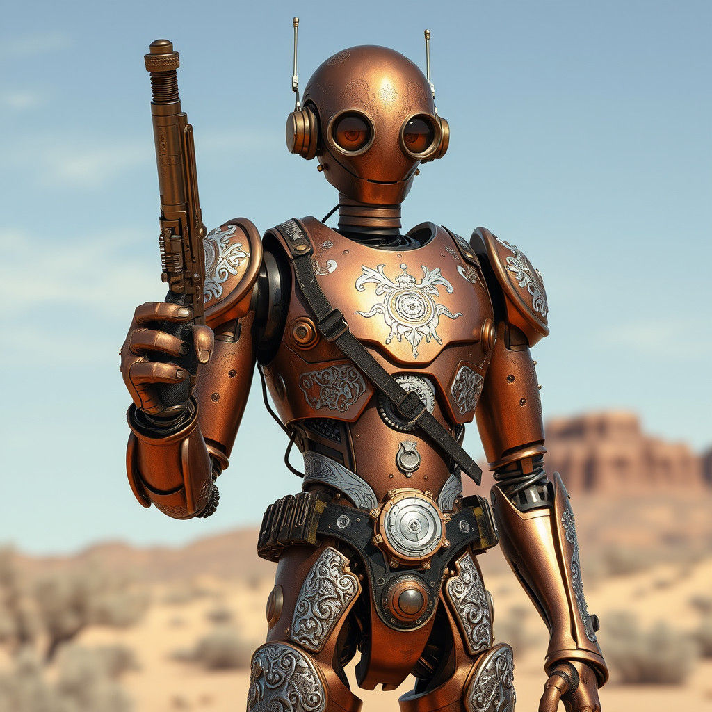 Steampunk Android Gunfighter
