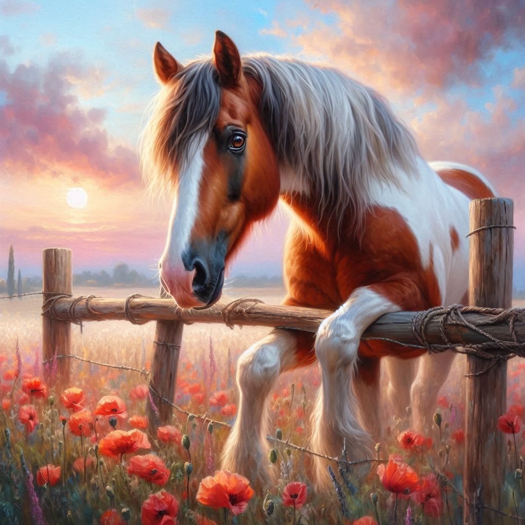 Beautiful Chestnut and white Horse