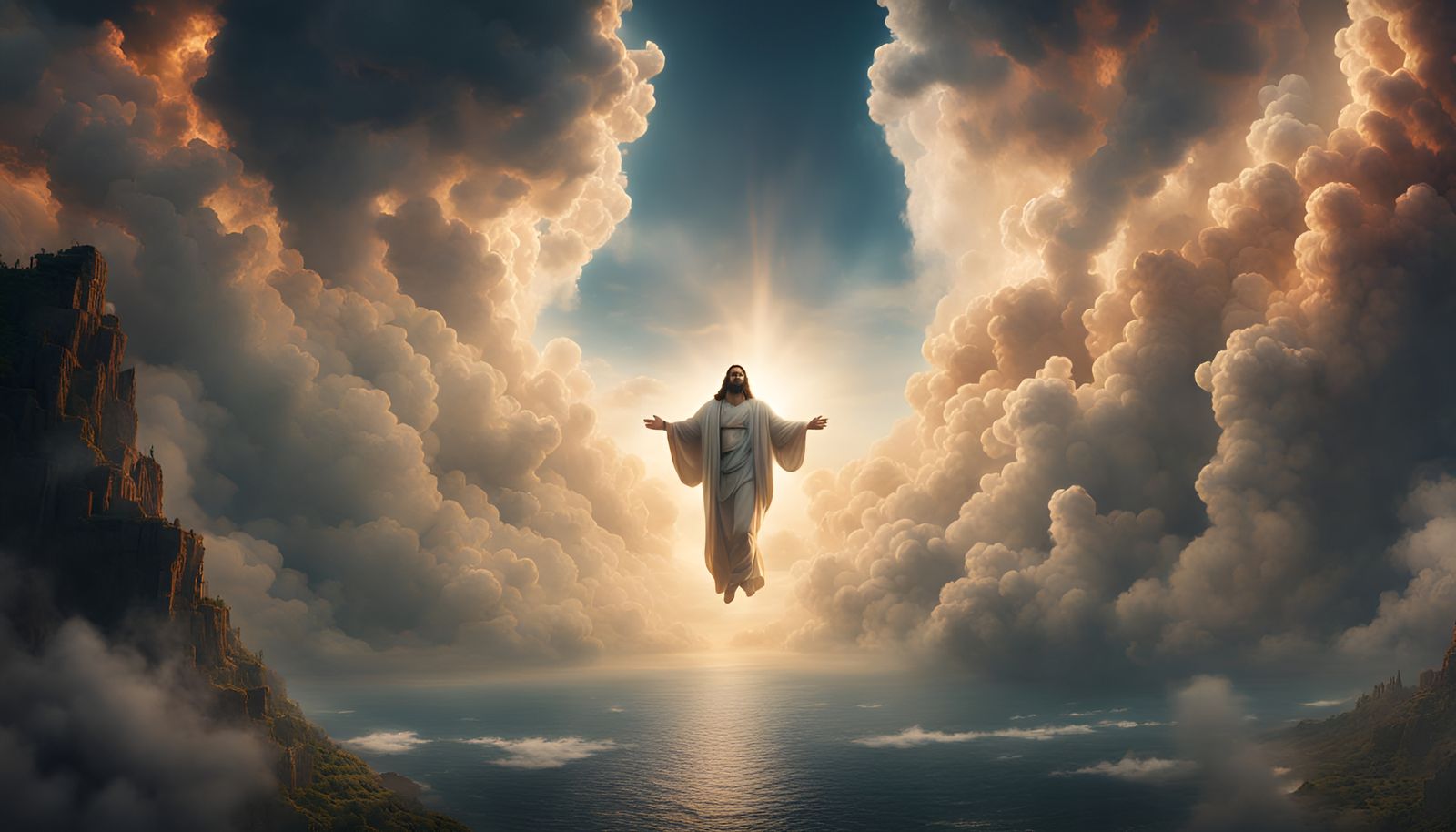 jesus coming down from heaven, Epic cinematic brilliant stunning ...