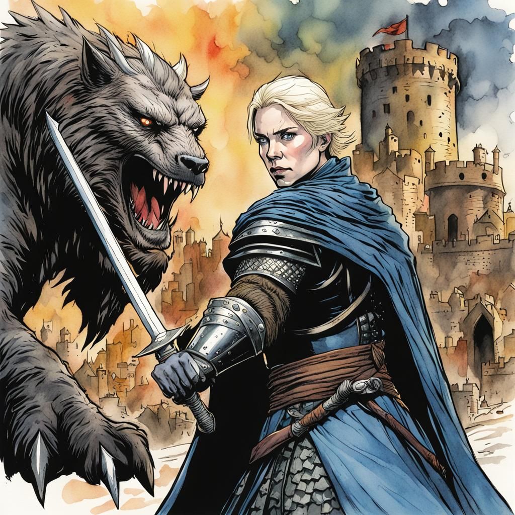 Portrait, Brienne of Tarth FIGHTS AGAINST MONSTER, King’s La...