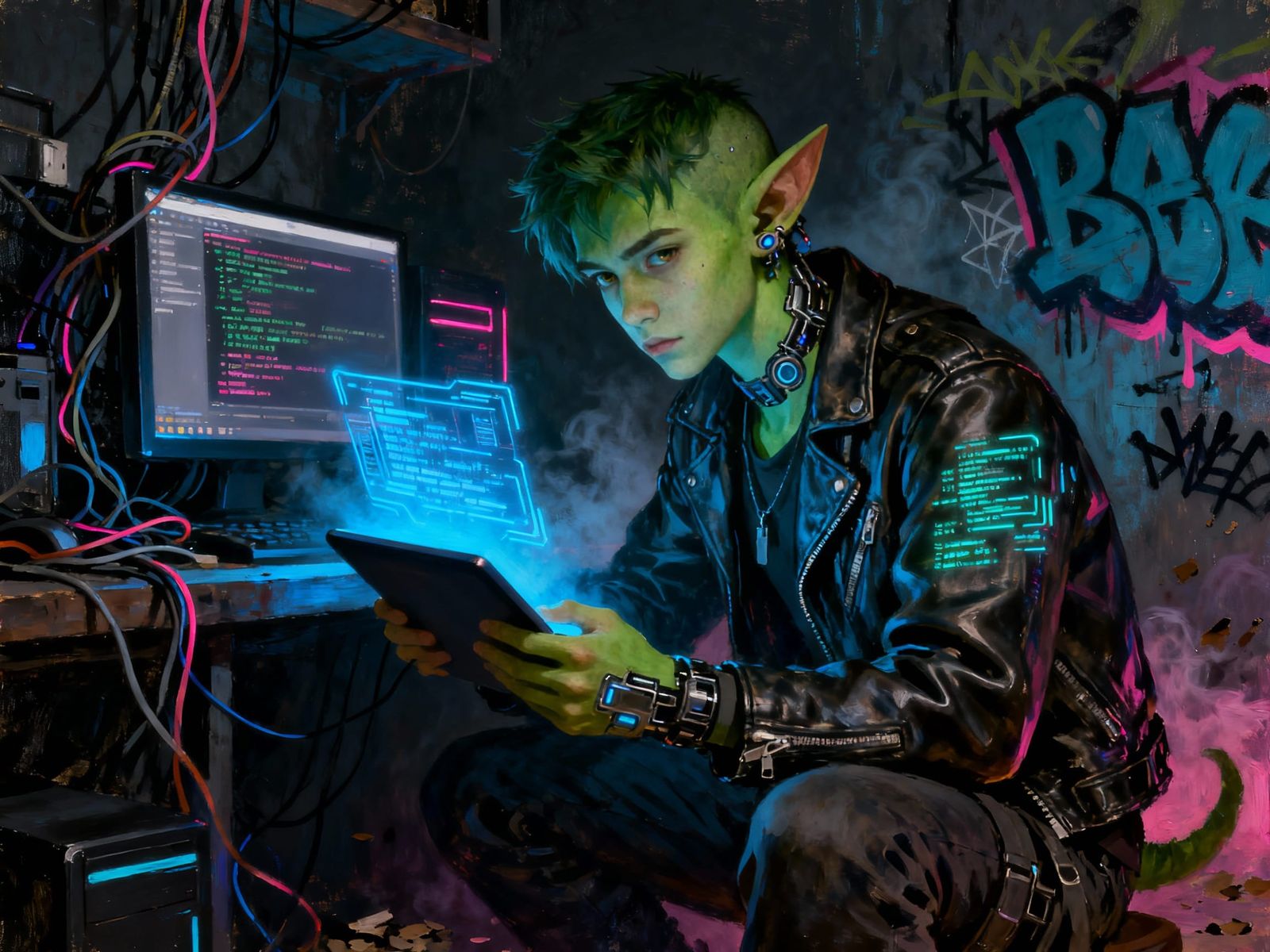 Shadowrun: Half-Orc Hacker Punk  by @MagisterLudorum