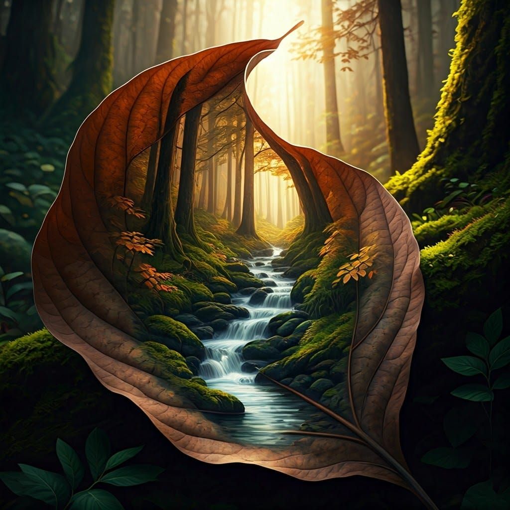 A Forest Brook  by @Shywolf