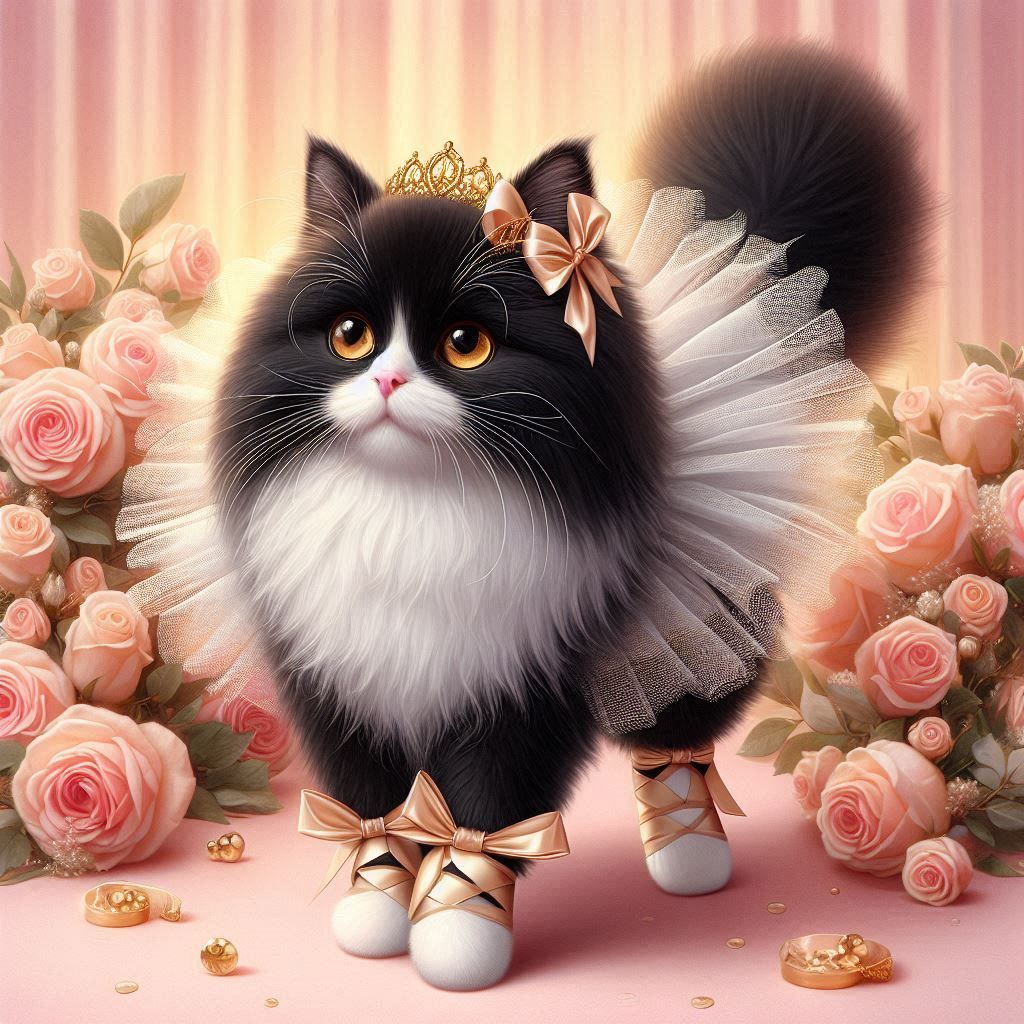 cute cat ballerina cat