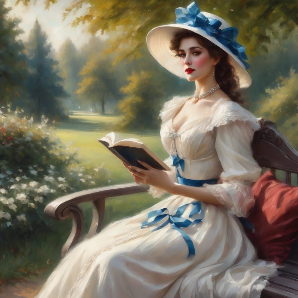 a portrait of an attractive and elegant Victorian era woman ...