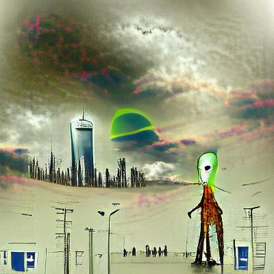 Post Granted Tall Space Alien-apocalyptic