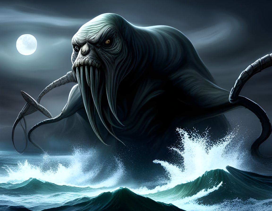 Storm at sea a monster is rising up - AI Generated Artwork - NightCafe ...