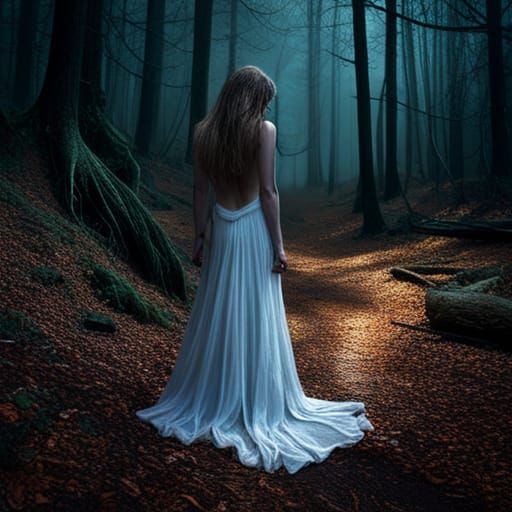angelical girl in the woods
