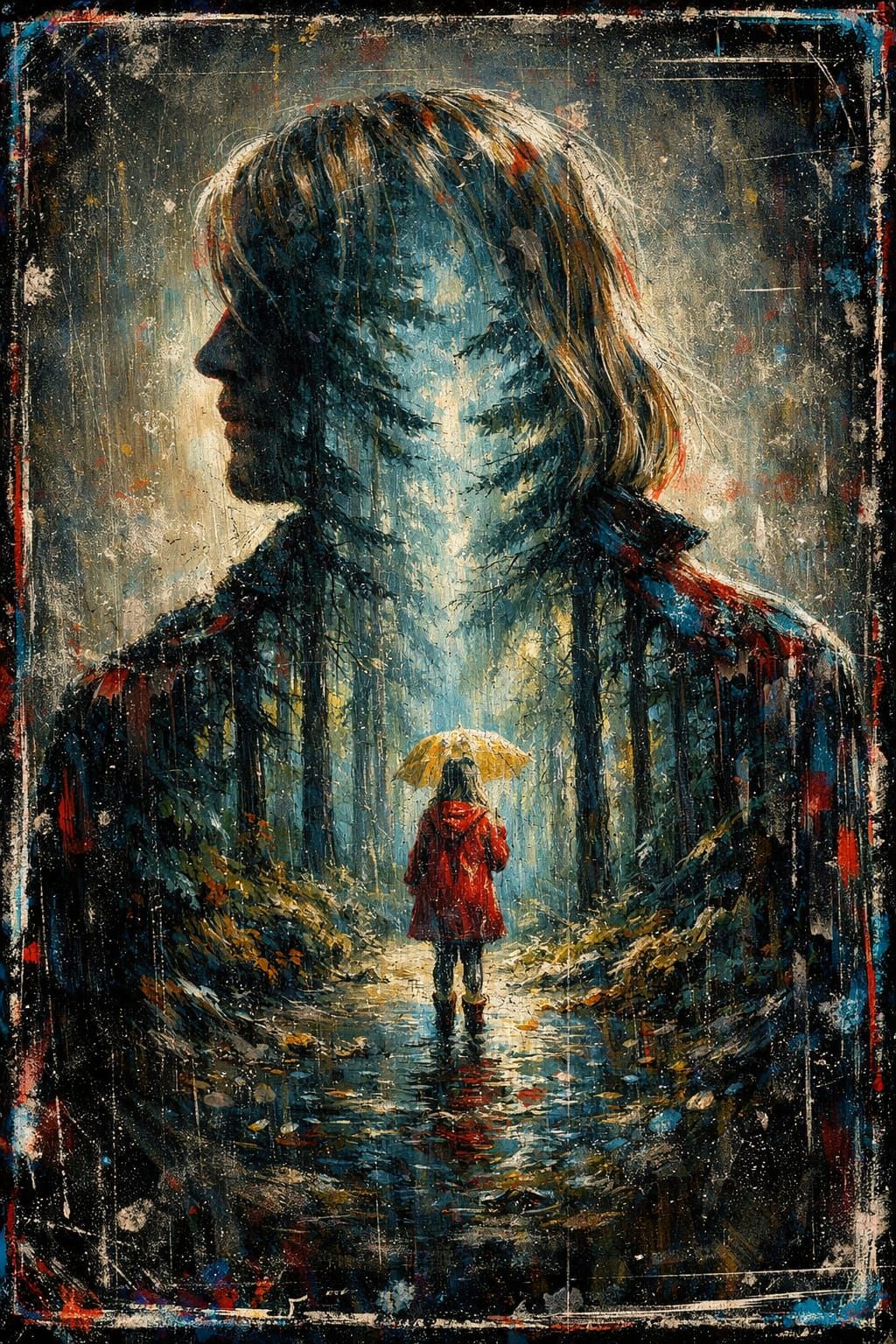 Double exposure portrait