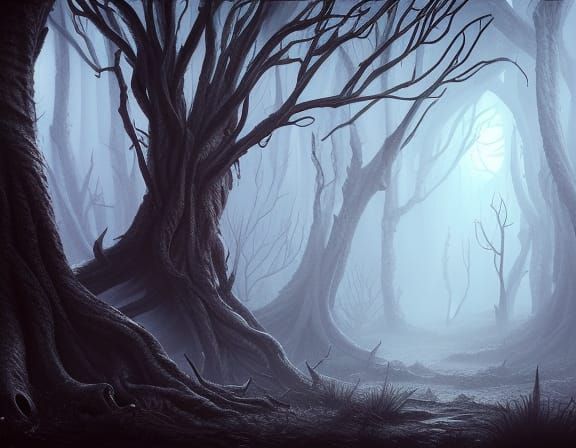 Spooky Forest 08 - AI Generated Artwork - NightCafe Creator